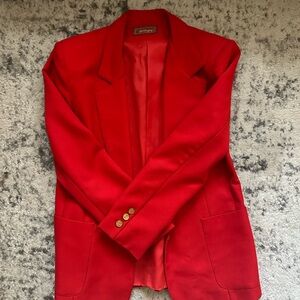 Vintage Red Blazer with Gold Buttons